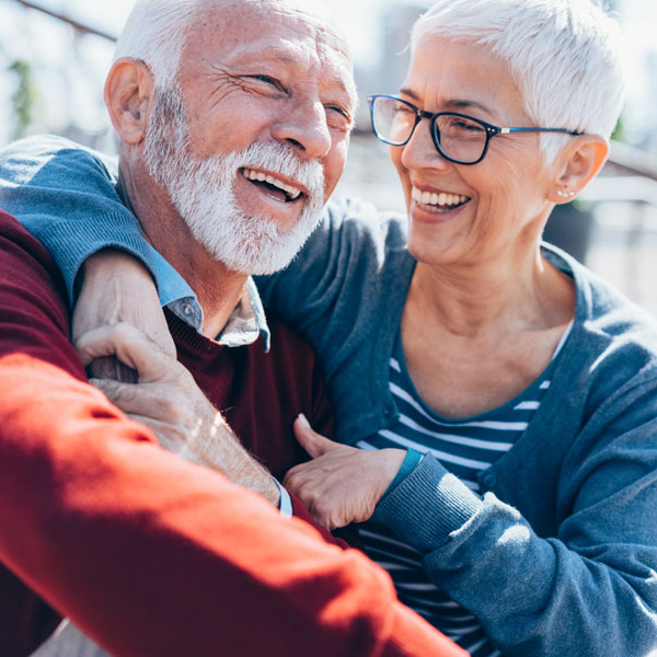 happy mature couple smiling