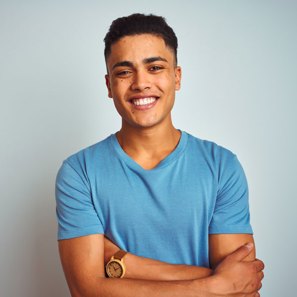 young man smiling
